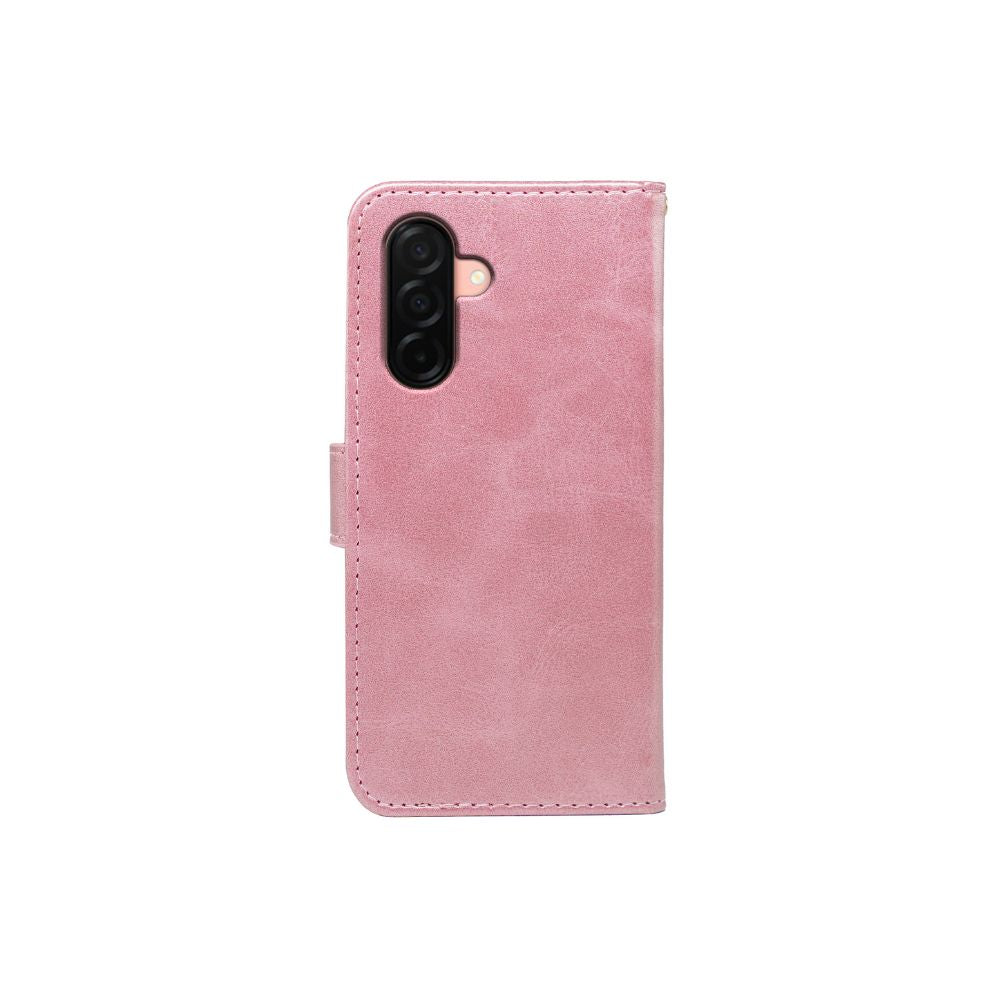Samsung Galaxy A16 / A16 5G leather book flip case with wallet features, black color, and textured leather finish.