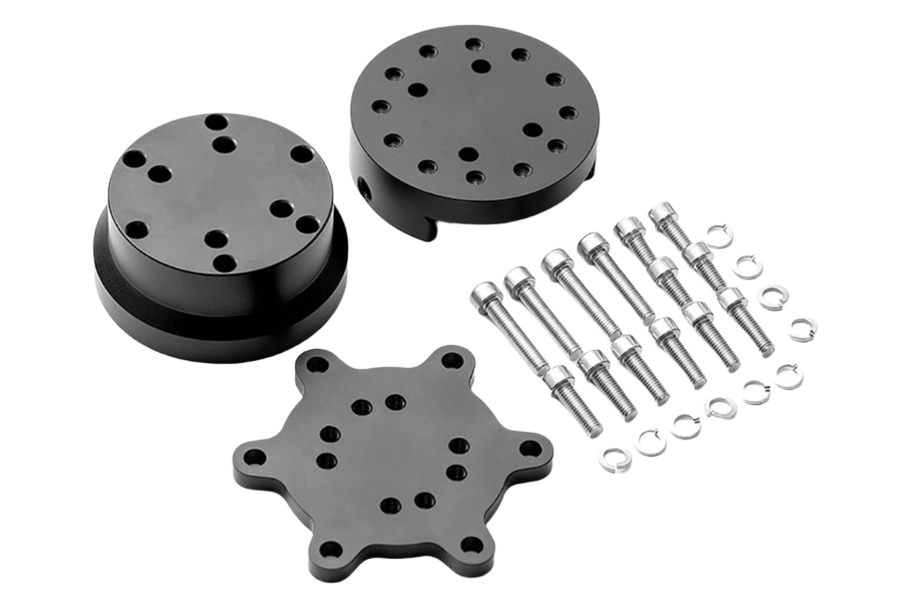 Simucube quick release wheel side kit for steering wheel and base, designed for easy attachment and secure fit.