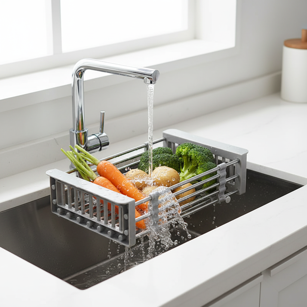Expandable Stainless Steel Sink Drain Basket By Zapcart For Home Kitchens Space Saving Organizer