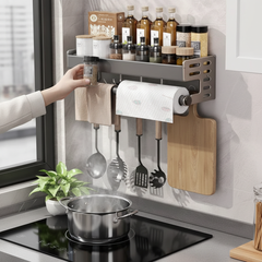 Zapcart Wall Mounted Spice Rack For Home Cooks Space Saving Multifunctional Organizer Durable