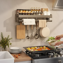 Zapcart Wall Mounted Spice Rack For Home Cooks Space Saving Multifunctional Organizer Durable