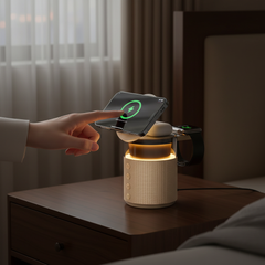 Magnetic Wireless Charging Station – Night Light & Speaker