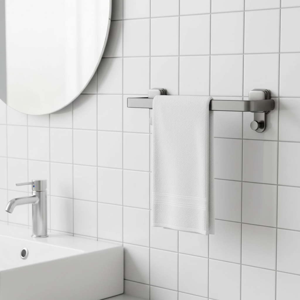 Ruithoe Suction Cup Folding Towel Rack No Drill Wall Mount For Apartment 30 40 50 cm
