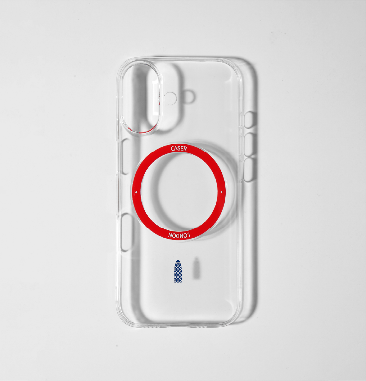 Slim Clear iPhone 17 Case with Red MagSafe Ring - Gherkin Icon | The Iconic Slim