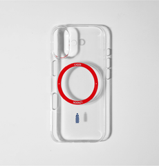 Slim Clear iPhone 17 Case with Red MagSafe Ring - Gherkin Icon | The Iconic Slim