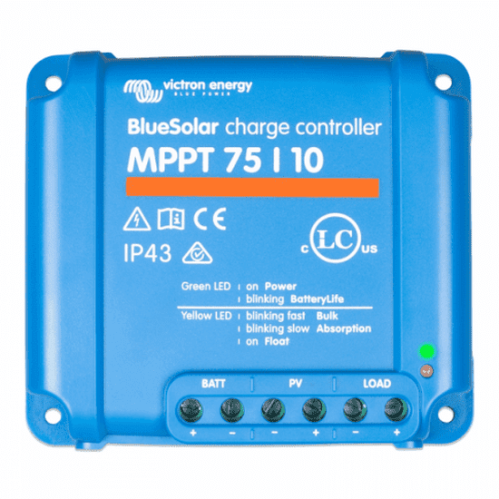 Victron Bluesolar Mppt 75/10 10a Solar Charge Controller For Solar Panels Up To 145w (12v) / 290w (24v) Up To 75v