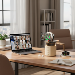 Magnetic Wireless Charging Station – Night Light & Speaker