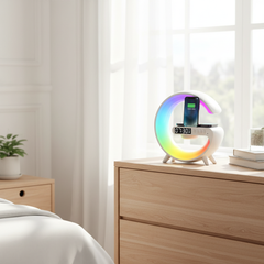 VIKEFON Wireless Charger Stand With RGB Clock For Phones