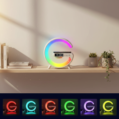 VIKEFON Wireless Charger Stand With RGB Clock For Phones