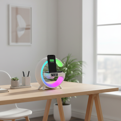 VIKEFON Wireless Charger Stand With RGB Clock For Phones