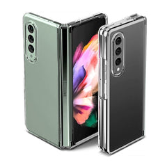 Samsung Galaxy Z Fold 5 transparent silicone gel case by Phone Base, showing a clear protective cover on the foldable smartphone.